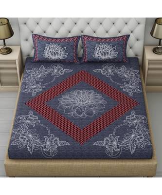 grey printed cotton bed-sheets 1