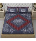 grey printed cotton bed-sheets