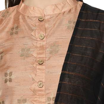 peach Elora Cotton Jacquard Salwar Suit Unstitched Dress Material for Women 4