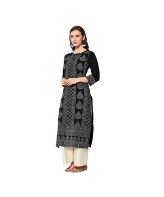 Black Elora Pure Cotton With khadi Printed Salwar Suit Unstitched Dress Material for Women 2