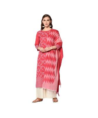 pink Elora Pure Cotton With khadi Printed Salwar Suit Unstitched Dress Material for Women 1