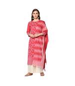 pink Elora Pure Cotton With khadi Printed Salwar Suit Unstitched Dress Material for Women