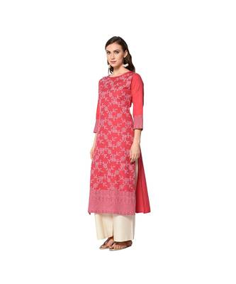 pink Elora Pure Cotton With khadi Printed Salwar Suit Unstitched Dress Material for Women 2