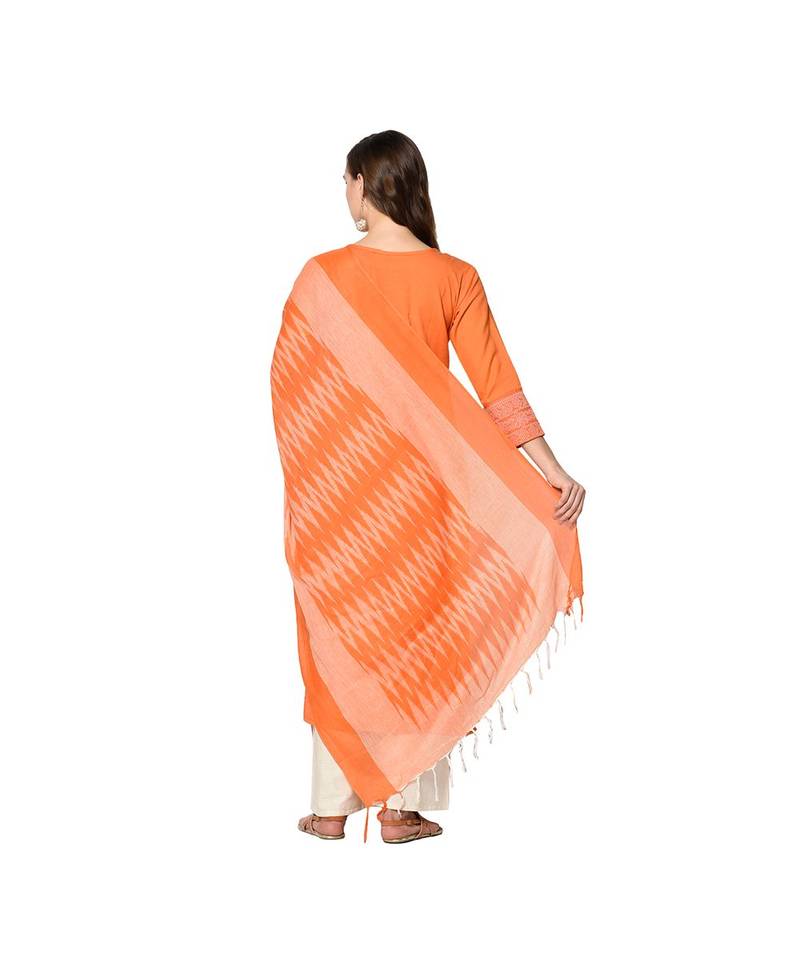 Orange Elora Pure Cotton With khadi Printed Salwar Suit Unstitched Dress Material for Women