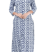 Blue Colored Sherwani Pattern Cotton Kurta With Rayon Pant