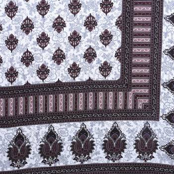 Brown Cotton Printed Jaipuri Double Bedsheet with 2 Pillow Covers 4