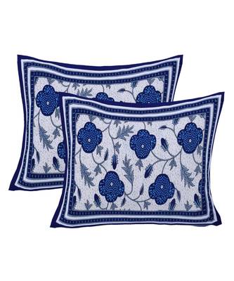 Blue Cotton Premium King Size Bedsheet with Two Zip Pillow Covers 4