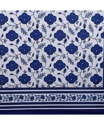 Blue Cotton Premium King Size Bedsheet with Two Zip Pillow Covers 5