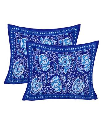 Blue Cotton Premium King Size Bedsheet with Two Zip Pillow Covers 4