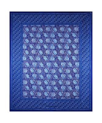 Blue Cotton Premium King Size Bedsheet with Two Zip Pillow Covers 5