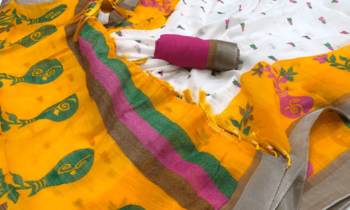 White Based Silk Saree With Silver Zari Border Along With Blouse Piece 2