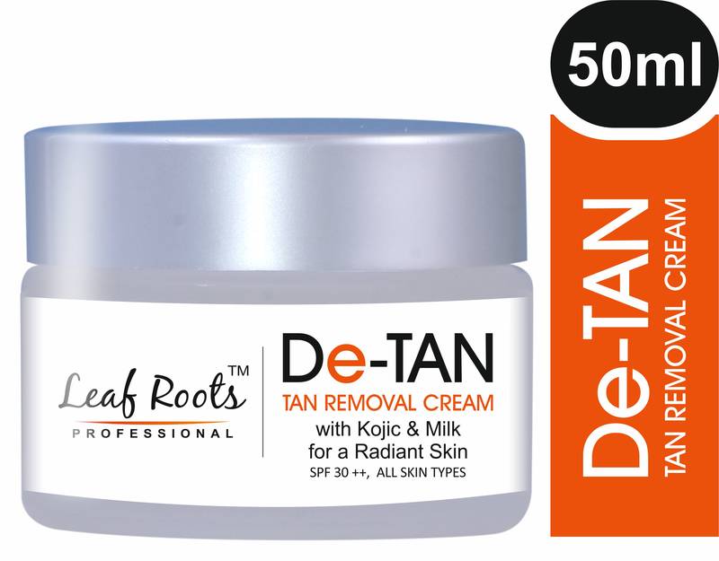 LEAF ROOTS  DE-TAN Tan REMOVAL CREAM  WITH KOJIC & MILK FOR A RADIANT SKIN 50gm