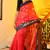 Coral woven chanderi silk saree with blouse