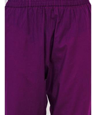 women purple cotton assymetrical kurta and petal pant set embellished with gota 6