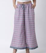 White printed rayon palazzo-pants