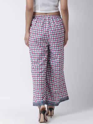 White printed rayon palazzo-pants 5