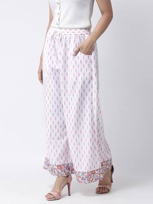 White printed rayon palazzo-pants 2