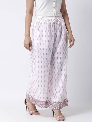 White printed rayon palazzo-pants 3