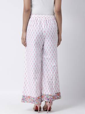 White printed rayon palazzo-pants 4
