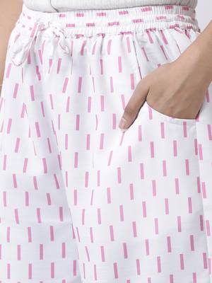 White printed rayon palazzo-pants 5