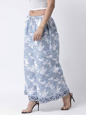 Blue printed rayon palazzo-pants 2