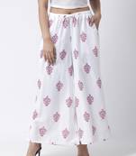 White printed rayon palazzo-pants