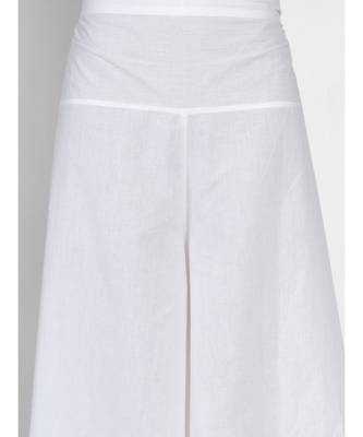 women basic essential cotton white assymetrical pant 2
