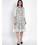 women lace dress with navy lining
