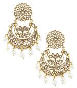 White pearl chandbali