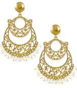 White pearl chandbali