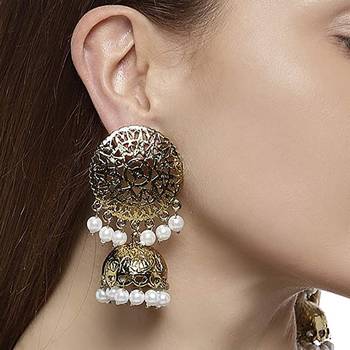 White pearl jhumkas 1