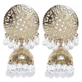 White pearl jhumkas 2