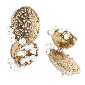 White pearl jhumkas 3