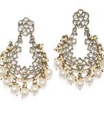 White pearl chandbali