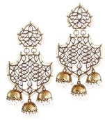White pearl jhumkas
