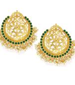 Green pearl danglers-drops