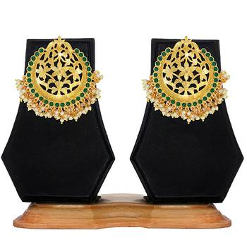 Green pearl danglers-drops 3