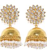 White pearl jhumkas