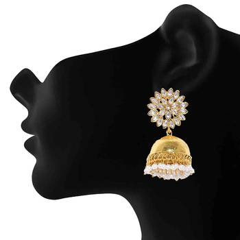 White pearl jhumkas 2