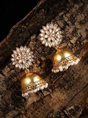 White pearl jhumkas 3