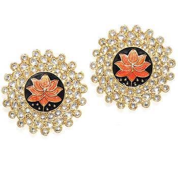 Orange pearl studs 1