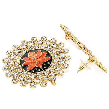 Orange pearl studs 3