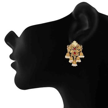 Red pearl jhumkas 2