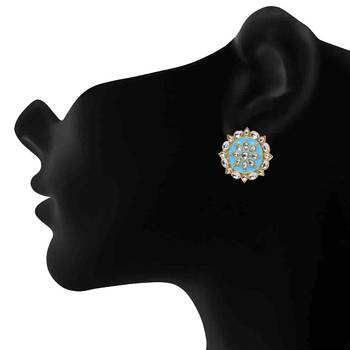 Blue pearl studs 2