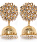 White pearl jhumkas