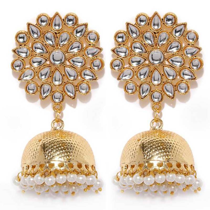 White pearl jhumkas