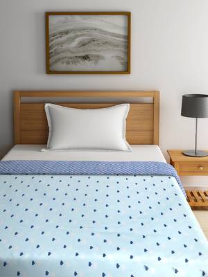 NEUDIS By Dhrohar Soft Single Bed Reversible Microfibre Printed Dohar / Comforter for AC Room -  250 GSM - Blue 1