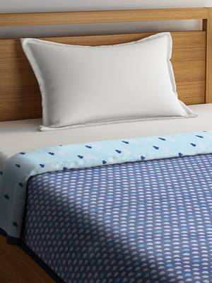 NEUDIS By Dhrohar Soft Single Bed Reversible Microfibre Printed Dohar / Comforter for AC Room -  250 GSM - Blue 3