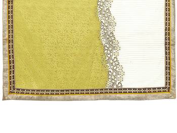 Beige embroidered blended cotton saree  5