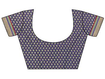 Purple embroidered blended cotton saree  5